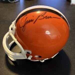 Jim Brown signierter Cleveland Browns Riddell Team NFL Mini Helm JSA authentisch - Bild 1 von 4