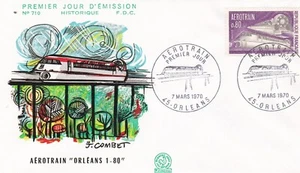 FRANCE 1970 FDC AEROTRAIN YT 1631 - Imagen 1 de 1