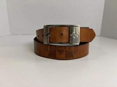 Cinturón Eagle Wings Mississippi State para hombre talla 34 cuero marrón en relieve NCAA Foto 1 de 4