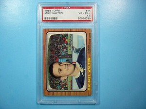 1966 1966/67 TOPPS NHL HOCKEY CARD #14 MIKE WALTON PSA 4.5 VG/EX+ SHARP 66/67