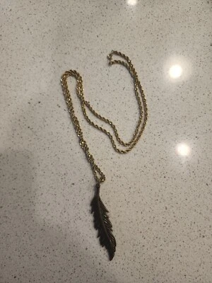 Collar colgante de plumas vintage joyería de plumas de pájaro suroeste Foto 1 de 4