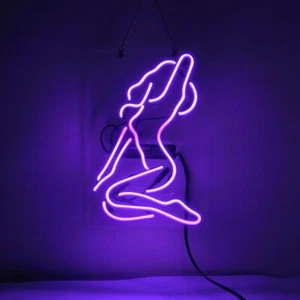 20"x10" Sexy Girl Purple Acrylic Neon Sign Light Lamp Display Decor Gift Wall QL - Picture 1 of 1
