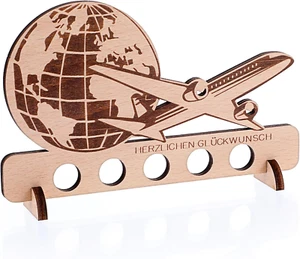 Geldgeschenk Reise,Reise Geschenk,Geld Geschenk Geburtstag Holz Flugzeug Flitter - Bild 1 von 6