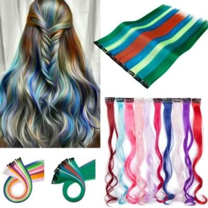 10Pcs Straight Wavy High Light Clip in Hair Extensions Real NATURAL As Human US - Picture 1 of 39