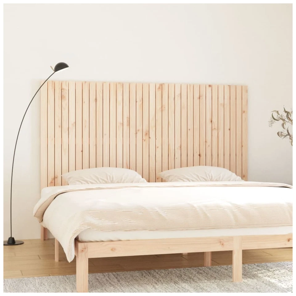 Cabecero de Pared Madera Maciza de Pino Marrón 204x3x110 cm Rústico Montado en Pared Elegante TV Foto 1 de 4