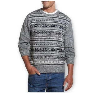 NWOT Weatherproof Vintage Men’s Fair Isle Cotton Sweater Large (Newsprint) - Picture 1 of 5