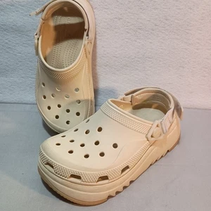 Crocs Plateau Clogs knochenfarbene Schuhe Damengröße 6 Herren 4 gebraucht - Bild 1 von 13