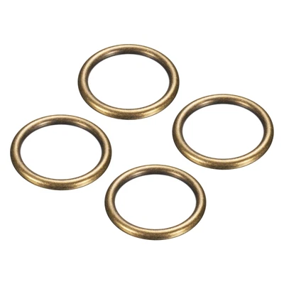 Anel O de metal, 4 peças 2,4 polegadas OD 1,8 polegadas ID 7mm de espessura ouro escuro sem costura - Imagem 1 de 4