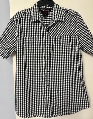 Tony Hawk Men's Short Sleeve Shirt White/Black Checkered, Button Down, Size XXL - Image 1 of 4