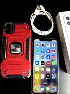 Apple iPhone 11 64GB IOS 18.5 Model #MH8H3LL/A AT&T Unlocked+Case+Cable - Photo 1 sur 7