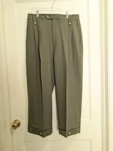Vintage Smokey Joes Herren Hose - weites Bein Cropped - Opa 90er - grün - Gr. 33x24 - Bild 1 von 9