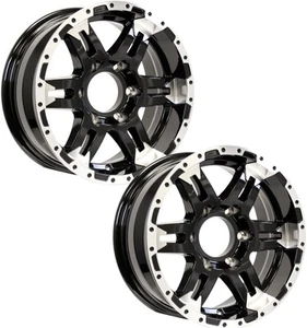 eCustomrim 2-Pack Aluminum Trailer Wheel 15X6 6 Lug 5.5 Center Turismo Black Rim - Bild 1 von 5