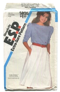 Simplicity 5826 Misses' Stretch Strick Top & Rock Gr. 12-16 ungeschnitten 1982 - Bild 1 von 3