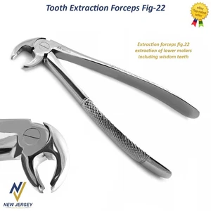 Dental Tooth Extraction Forceps Fig.22 For Upper Molars Jaws Surgical Instrument - Picture 1 of 7