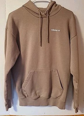 阿迪达斯女式原装线性连帽衫棕褐色超小号 — 第 1/3 张图片