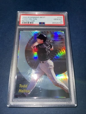 1998 TODD HELTON Bowman’s Best Refractor #115 Rc #/400 PSA 10 GEM MINT - Image 1 of 2