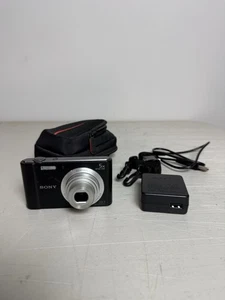 Sony Cyber-Shot DSC-W800 Digital Camera Black 20.1MP with Battery & Charger - Picture 1 of 21