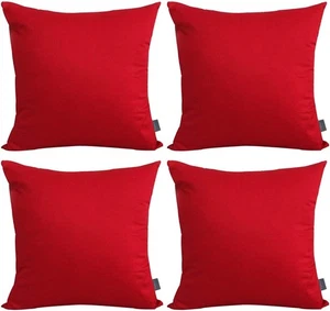 4-Pack 100% Cotton Comfortable Solid Decorative Throw Pillow Case Square Cushion - Picture 1 of 6