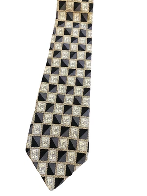 Corbata vintage Woodward seda corbata corazones cuadrados 57" largo 4" ancho Foto 1 de 4