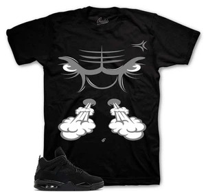 Shirt Match Jordan 4 Black Cat - Raging Face Tee - Picture 1 of 3