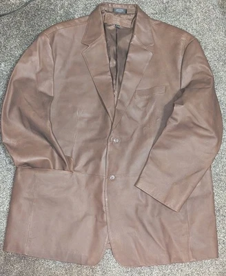 Chaqueta Blazer Stafford Para Hombre Cuero Suave 3 Botones Talla XXL Marrón Clásica Foto 1 de 4
