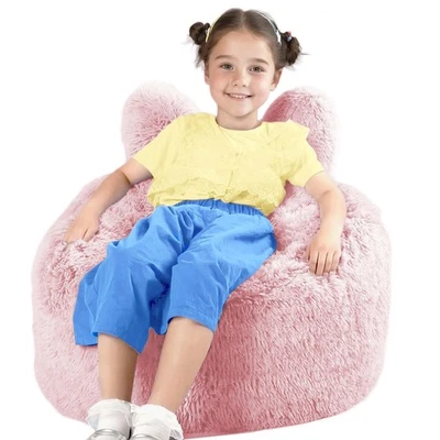 Bean Bag Chair for Kids with Plush Faux Fur Cover, 2.5FT Memory Foam Filled B... - Image 1 of 4