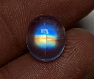 8A Quality Natural Rainbow Moonstone multi Bule Fire Oval Shape Cabochon 9X11 MM - Picture 1 of 20