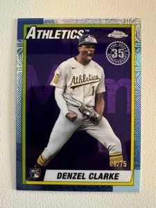 2025 Topps Update Denzel Clarke RC 1990 Topps Chrome Silver Pack Purple /75 - Bild 1 von 2