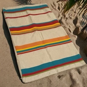 Pottery Barn Ivory Multicolor Striped Linen Pillowcase - Picture 1 of 6