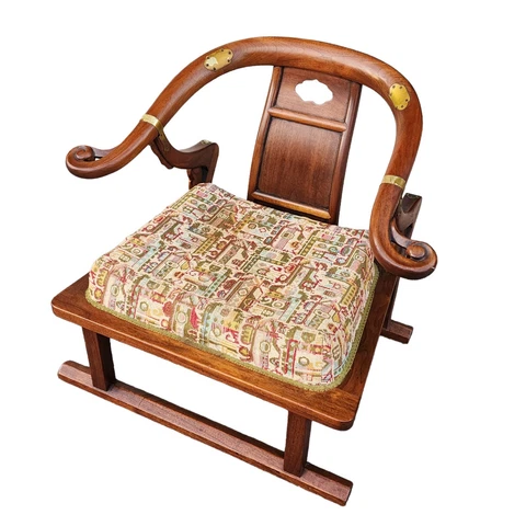 Sculptural Vintage Midcentury Asian Horseshoe Chair Baker Far East Collection Cover