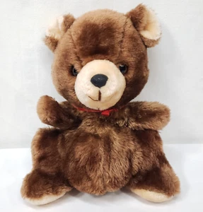 Vintage Russ Berrie Teddy Hand Puppet Brown Bear 11" Full Body Plush Stuffed Toy - Picture 1 of 10