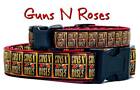 Guns N Roses Hundehalsband handgefertigt verstellbares Schnallenhalsband 1"" oder 5/8"" breit oder an der Leine