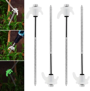 8" Zeltpfähle zum Einschrauben, 4er Pack Zeltpfähle zum Einschrauben Schwerlast Metallgewinde Te - Bild 1 von 7