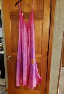 Women's India Boutique Pink Floral Sleeveless Trapeze Swimsuit Cover up Dress - Picture 1 of 6