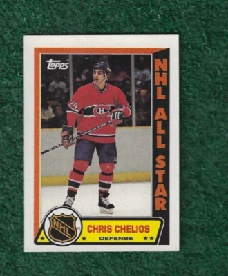 CHRIS CHELIOS - NHL HOF - 1989-90 TOPPS - STICKERS INSERT CARD # 1 - CANADIENS - Image 1 of 2