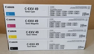 4 Toner Canon C-EXV49 CMYK Neu OVP A-Ware Original iR ADV C3320, C3325 Rg MwSt. - Bild 1 von 5