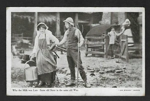 POSTKARTE GRUSS ROMANTISCHE LANDSZENE BAUERNHOF VEREINT DEVON NEU BARNET 1906 - Bild 1 von 2