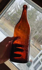 Phil Scheuermann Brauerei geprägte Bernstein Quart Blob Bierflasche Hancock MI - Bild 1 von 12