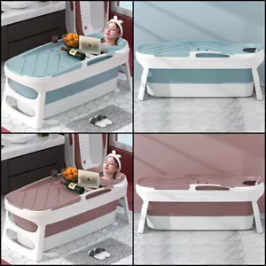 More details for foldable bath tub adult child bathtub folding barrel baby swimming pool with lid