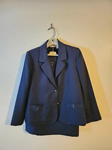 Alfred Dunner 2-teiliger Damen Business Anzug Oberteil Jacke Rock Marineblau Gr. 12 - Bild 1 von 3