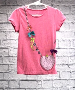 The Children's Place Girls' Cotton Blend Short Sleeve Graphic T-Shirt Size S 5/6 - Picture 1 of 6