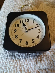 Black And Gold Analog Alarm Clock Office Desk Decor/W Battery - Picture 1 of 8