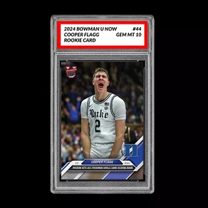Graded 10 Cooper Flagg 2024-25 Bowman U NOW Card #44 Duke RC ROOKIE - Picture 1 of 4