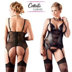 Cottelli Collection Curves Sexy Basque Set Intimo Donna Taglie Forti XL Lingerie - Afbeelding 1 van 8