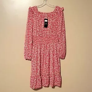 Alice CO Knee Length 3/4 Sleeve Red Floral Dress Womens Size Large NWT - Picture 1 of 3