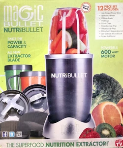 Magic Bullet Butri Bullet 12-Pc Set Powerful 600 Watt Motor Nutrition BPA Free - Picture 1 of 12