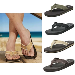 Men's Flip Flops Beach Sandals Lightweight EVA Sole Comfort Thongs - Picture 1 of 34