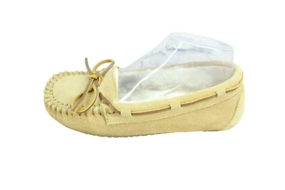 Zapatillas de mocasín para mujer Minnetonka Cally marrón gamuza piel de oveja forradas talla 6 M Foto 1 de 4