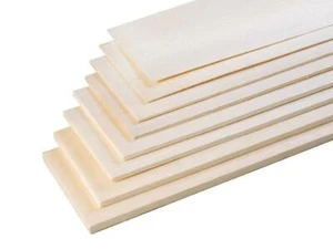 Balsa Wood Sheet grade A 457mm Long x 75mm Wide Select Thickness Pk of 2, 4 or 6 - Picture 1 of 2