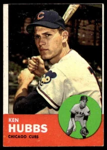 1963 Topps #15 Ken Hubbs Chicago Cubs VG-VGEX+ - Picture 1 of 2